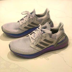 Adidas Ultraboost 20 Dash Grey 3/Boost Blue Violet, mens 10,great condition